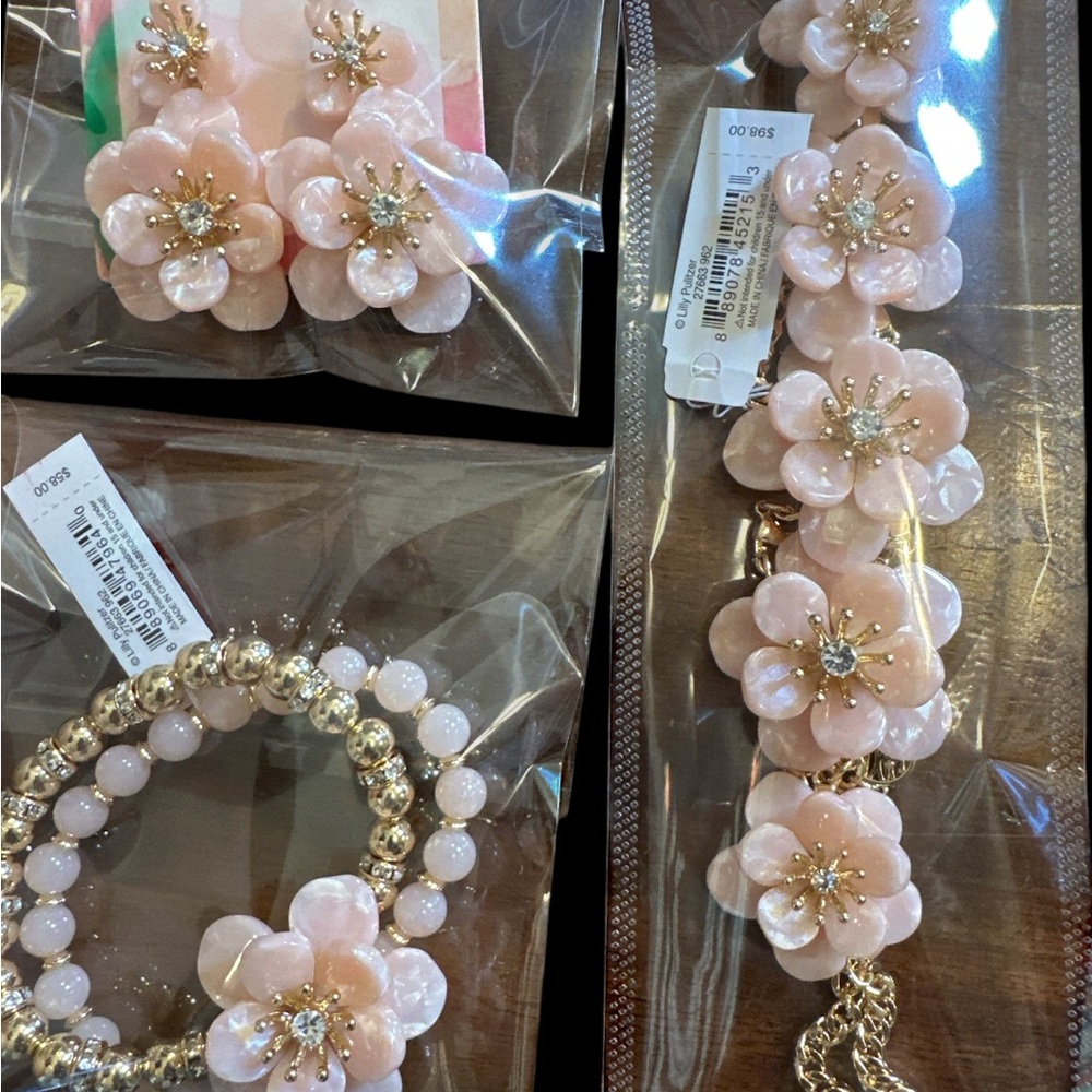 Lilly Pulitzer Pink Floral Necklace Set - Picture 6 of 6